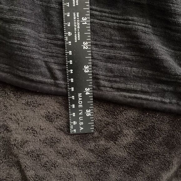 Misook Black Open Front Linen Blend Sheer Cardigan Duster Drape Dolman Sleeve M - Picture 6 of 8